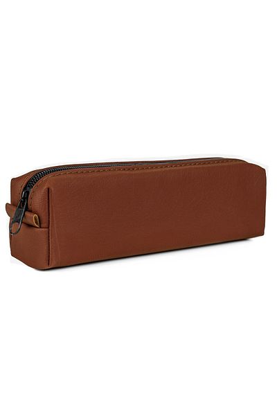 Gözde Proje Faux Leather Brown Pencil Case