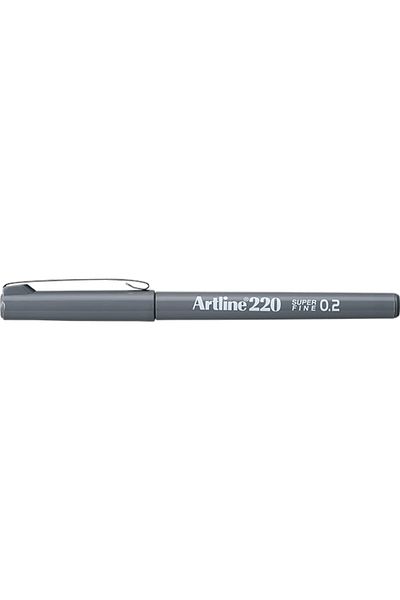 artline 220 Super Fine 0.2mm Felt Tip Pen Gray