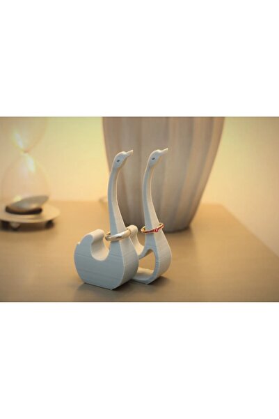 Minikbahcem Dekoratif Kuğu Yüzük Tutucu
