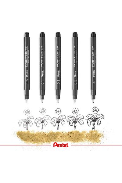 Pentel Pointliner Fiber Tip Technical Drawing Pen 0.05mm