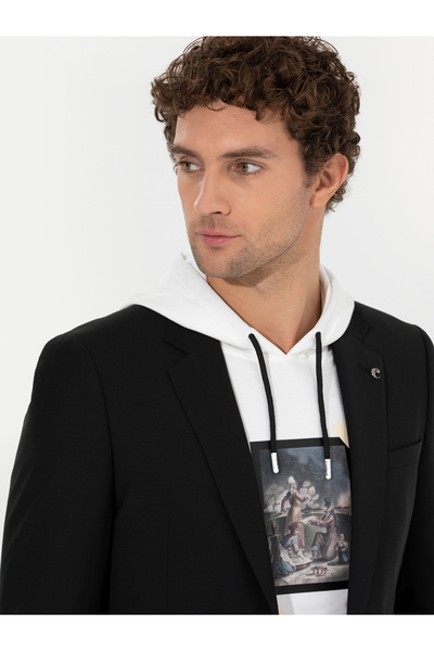 Cacharel Siyah Slim Fit Yün Karışımlı Ceket 50258857-VR046