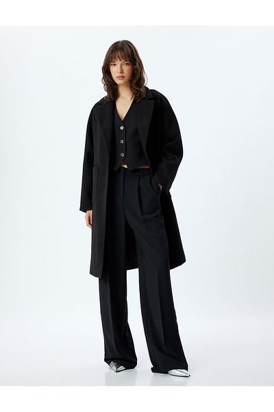 Koton Palton de damă negru - Model 5wak00037ew