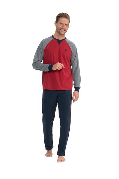 U.S. Polo Assn. Πόλο Ασν. Ανδρικό σετ αθλητικών και πιτζάμες από βαμβακερό χτενισμένο - μακρυμάνικο, στρογγυλή λαιμόκοψη S25835