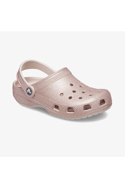 Crocs Classic Glitter t Baby Pink Slippers