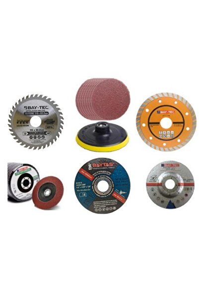 Baytec 6Lı Taşlama Ve Kesme Disk Seti Elmas Seramik Ahşap Metal Zımpara