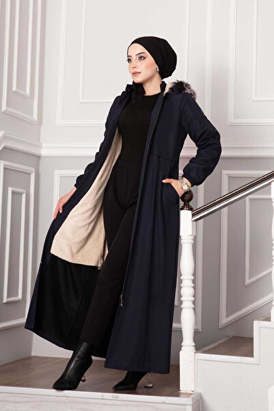 EBRUTESETTÜR Çakım Detaylı İçi Kürklü Mont