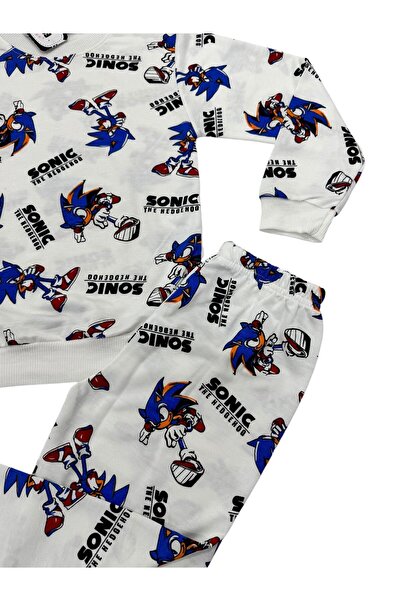 Esterella Sonic Kids Tracksuit Set - 2 Thread Sweatshirt and Pants, Skinny Fit Pajama Set