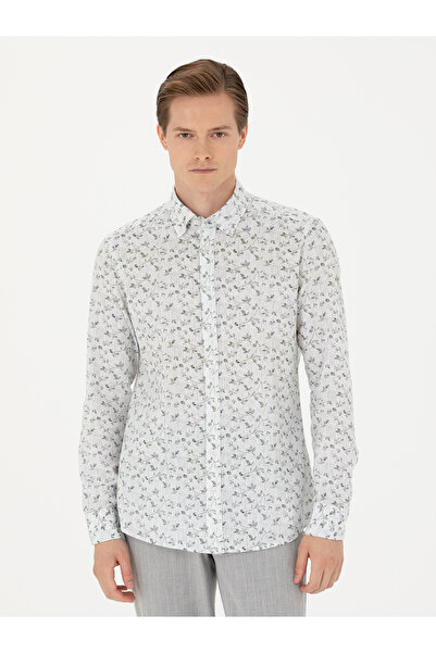 Cacharel Haki Slim Fit Uzun Kollu Gömlek 50253868-VR027