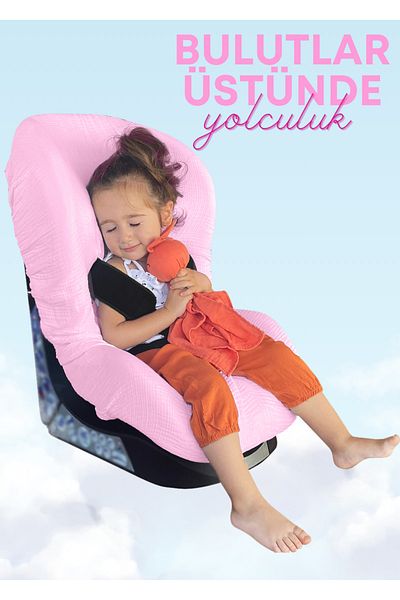 Joyous Mom Kids غطاء مقعد سيارة للأطفال من 4 طبقات من الموسلين مع غطاء مقعد سيارة عضوي من القطن بنسبة 100% مرن