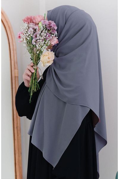 suhneva Medina Silk Shawl Grey (ΜΕΓΑΛΟ ΜΕΓΕΘΟΣ)