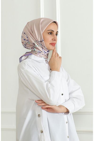sefamerve Κασκόλ σε σκόνη Lilac Karaca Rayon - 81051-10