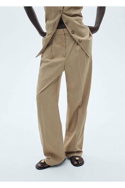 MANGO Woman Gerade geschnittene Hose mit Falten