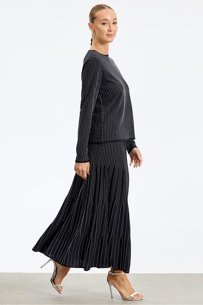 Tığ Triko Black Rayon Set - Glitter Skirt