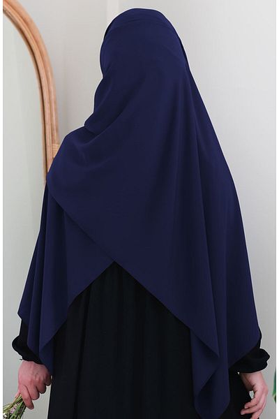 suhneva Medina Silk Shawl Navy Blue (Big Size)