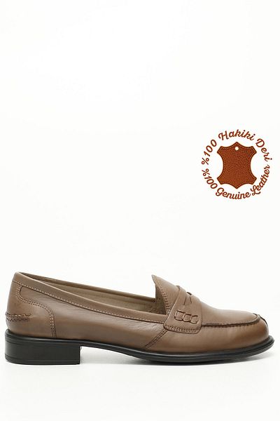 GÖNDERİ(R) Women/Girls Mink Antique Genuine Leather Loafer Shoes