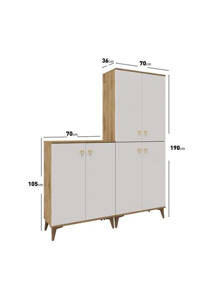 mapahomeliving Simple Sp6190 Ayakkabılık 6 Kapaklı Mutfak Dolabı  Balkon Dolabı  Kiler Banyo Dolabı Çok Amaçlı Dola