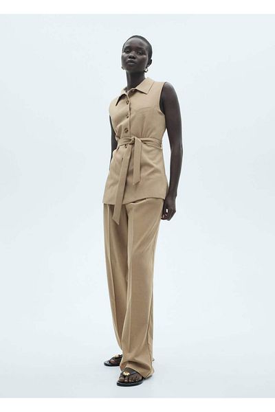 MANGO Woman Gerade geschnittene Hose mit Falten