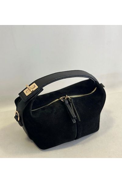 My Easy Shop Geantă de umăr pentru femei din piele de căprioară de dimensiuni mici de sezon nou