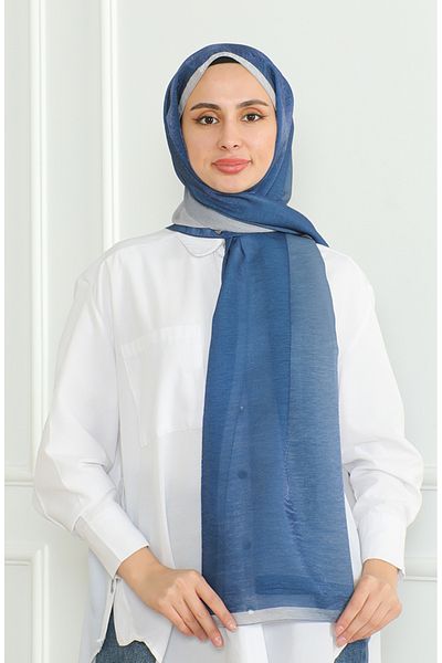 sefamerve Karaca Gradient Twinkle Shawl 81059-03 Γκρι Navy Blue