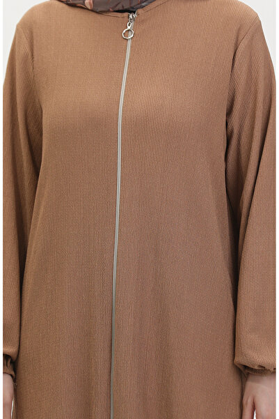 sefamerve Asimetrik Kesim Fermuarlı Tunik 1047-03 Vizon