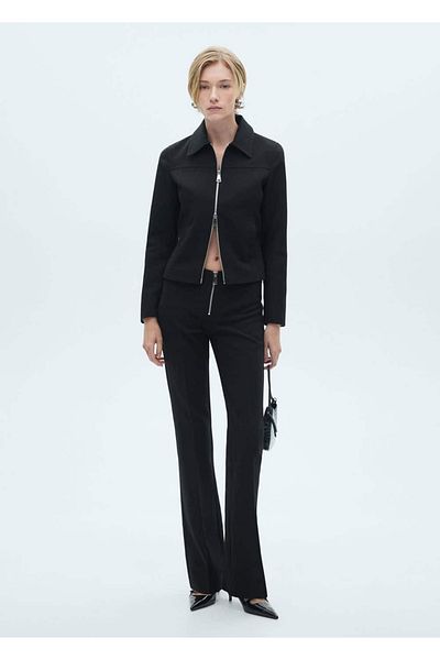 MANGO Woman Zippered Flare Pants