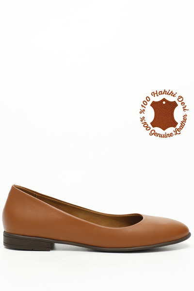 GÖNDERİ(R) Dámské opálené starožitné baleríny z pravé kůže