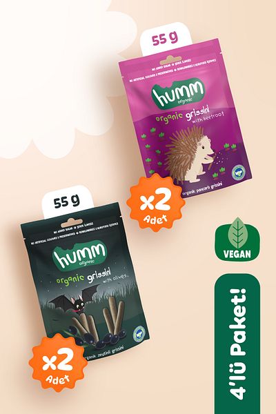 Humm Organic Organic Salty Grissini Snack Pack - 4 Pieces (2 Types)
