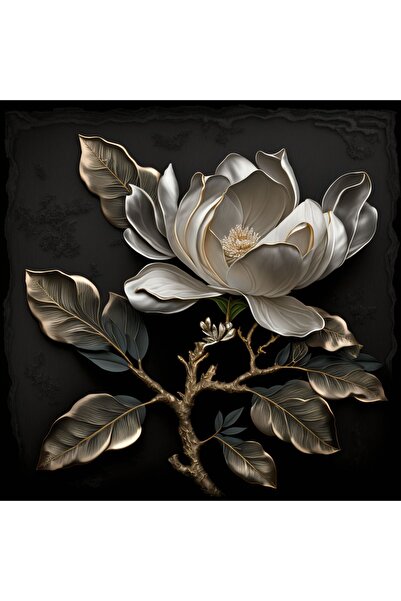 Harikabirev HARİKABİREV | COMBINAT DE FLORI NEGRU-ALB 01 | TABLO MDF CU CADRU PLEXY KRFZ