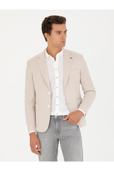 Cacharel Ekru Slim Fit Spor Ceket 50264778-VR019