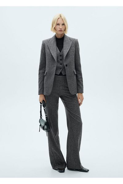 MANGO Woman Frayed Wool Pants