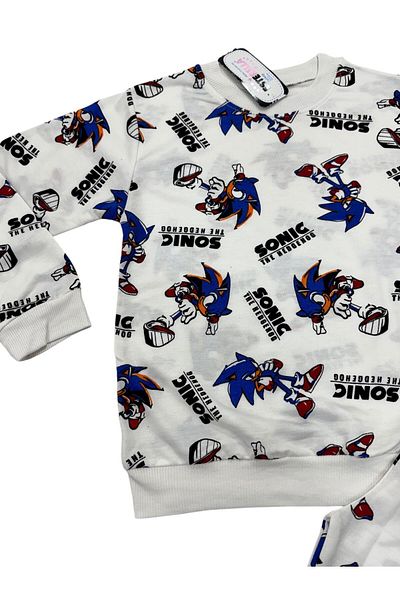 Esterella Sonic Kids Tracksuit Set - 2 Thread Sweatshirt and Pants, Skinny Fit Pajama Set