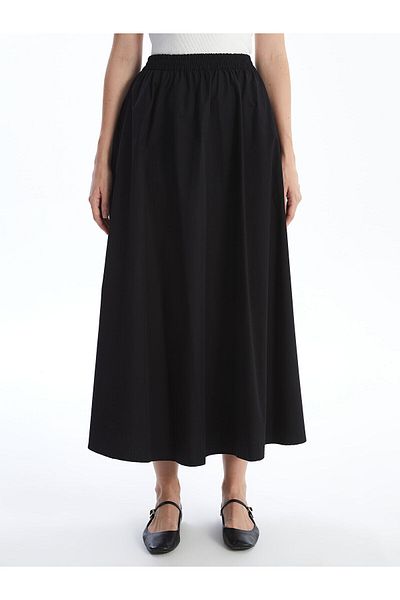 LC Waikiki Lcwk Elastic Waist Straight Poplin Women's Skirt