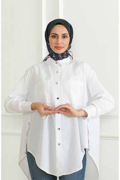sefamerve Κασκόλ σε σκόνη Navy Blue Karaca Rayon - 81051-03