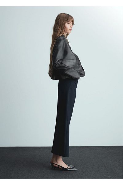 MANGO Woman Wideleg pants with pens