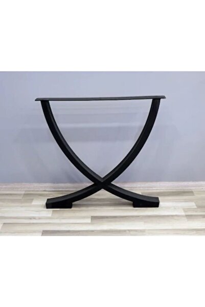 A&N Picior de masă din metal DEKOR „Half Moon”, negru – 2 bucăți