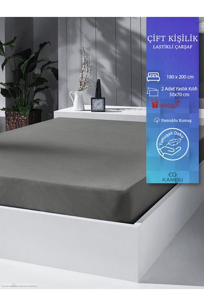 MiaGrace 180X200Cm Oversized Cotton Bed Sheet for Two - Depth +30Cm Elastic