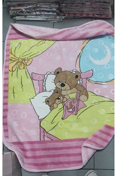 TEKSTİLCİ Colorful Dotted Embos Printed 100*120cm Plush Baby Kids Blanket