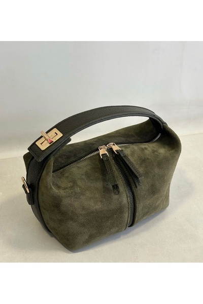 My Easy Shop Geantă de umăr pentru femei din piele de căprioară de dimensiuni mici de sezon nou