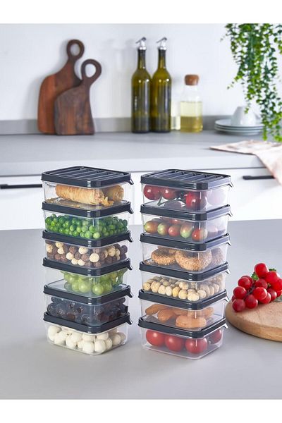 Ecolux 12 Pieces Transparent Breakfast Set with Lids / Storage Container Set - Ecolux
