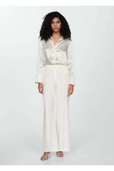 MANGO Woman Straight Cut Draped Pants