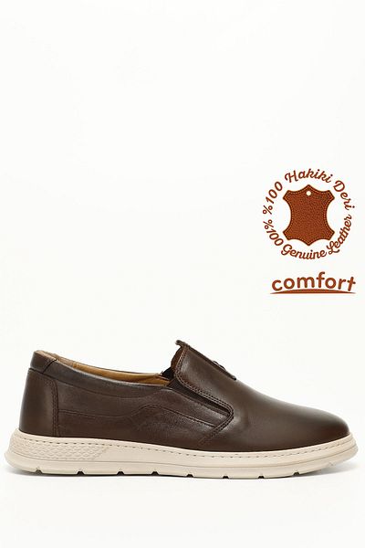 GÖNDERİ(R) Men's Brown Antique Lace-Up Genuine Leather Comfort Shoes