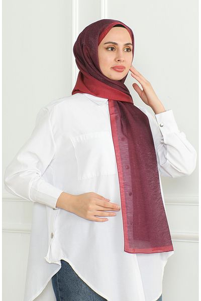 sefamerve Karaca Gradient Twinkle Shawl 81059-19 Claret Red