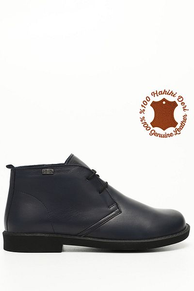 GÖNDERİ(R) Women/Girls Navy Blue Antique Rubber Sole Genuine Leather Boots