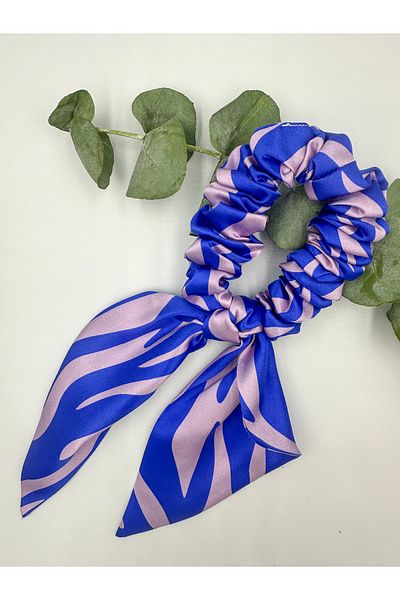 ICON SILK Cataramă cu fundă din mătase 100% pură (ondulă albastră)