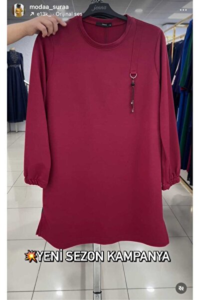 masalabiyem 2491 K25 BORDO AKSESURLI TUNİK