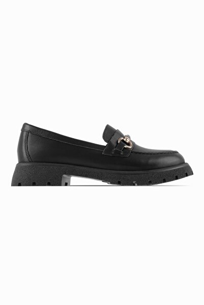 MY DERİ Morgy Women's Leather Buckle Loafer 3472