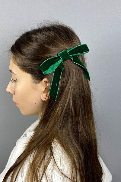 Limelia Зелена панделка от кадифе за коса
