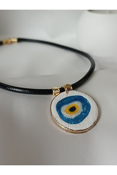 La fee aksesuar Nazar Boncuk Özel Tasarım El Yapımı Polimer Kil Choker Kolye