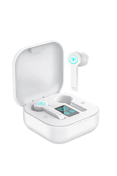 Moodix KI23K49 Bluetooth-Ohrhörer, Weiß, LCD-Anzeige