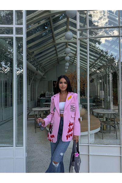 VOLT CLOTHİNG Damen-Blazerjacke mit Stickerei-Detail